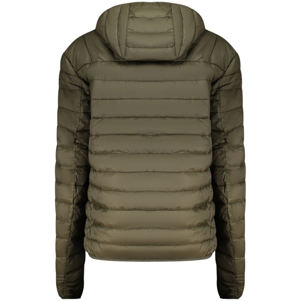 Cavalli Class Green Polyester Jacket with Removable Hood