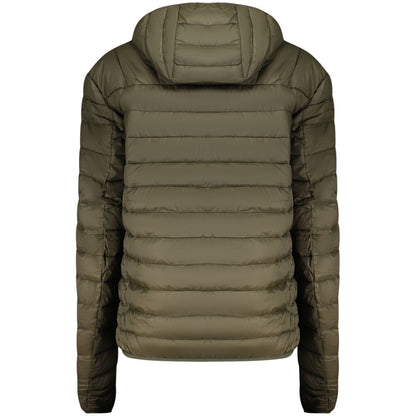 Cavalli Class Green Polyester Jacket with Removable Hood