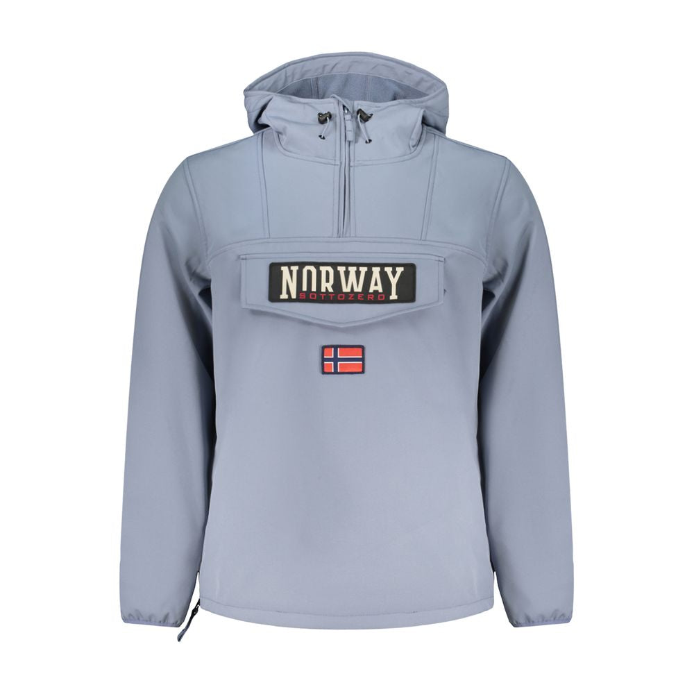 Norway 1963 Blue Polyester Soft Shell Jacket with Hood