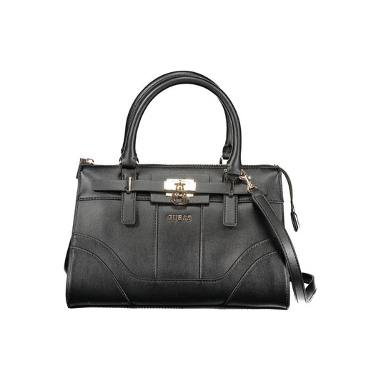 Guess Jeans Black Greyson II Handbag – Faux Leather, Multi-Compartment Design