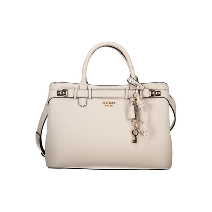 Guess Jeans Beige Gregoria Bag – Faux Leather, Chic Multi-Compartment Design