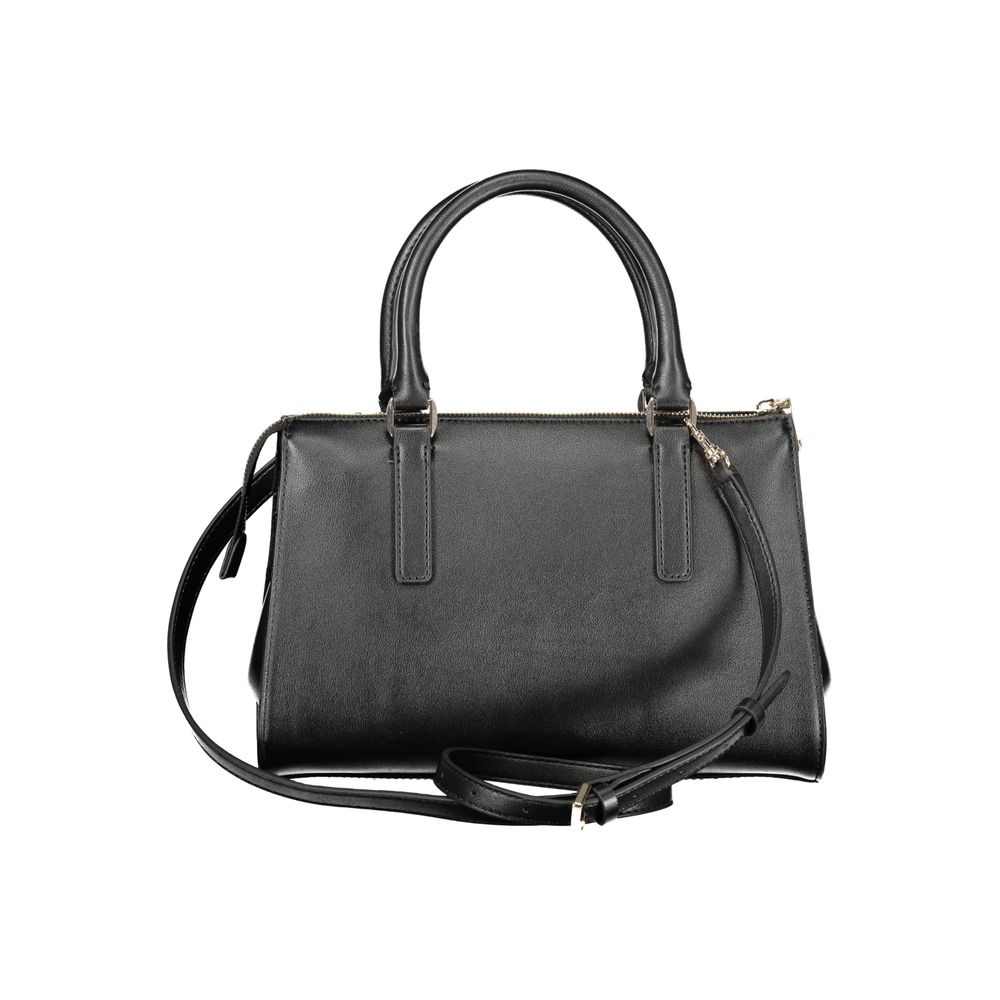 Guess Jeans Black Greyson II Handbag – Faux Leather, Multi-Compartment Design
