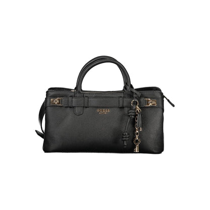 Guess Jeans Black Gregoria Handbag – Faux Leather, Chic Multi-Compartment Design