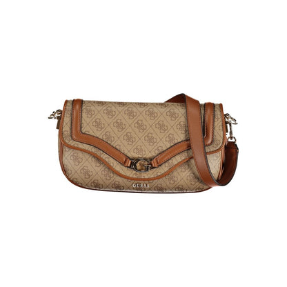 Guess Jeans Beige DEA Bag – Faux Leather, Versatile Carryall Design