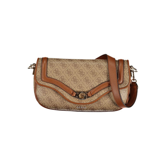 Guess Jeans Beige DEA Bag – Faux Leather, Versatile Carryall Design