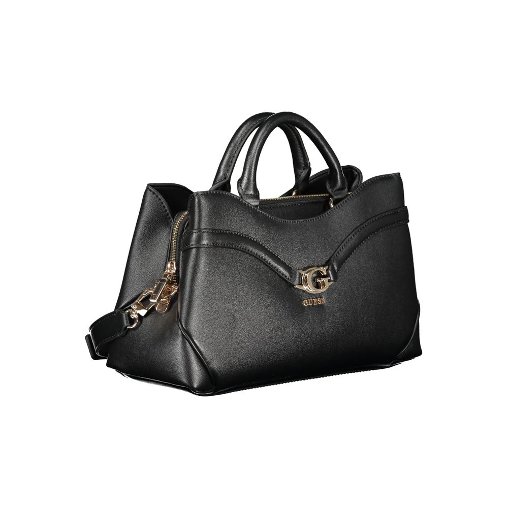 Guess Jeans Black DEA Handbag – Faux Leather, Stylish Multi-Compartment Design