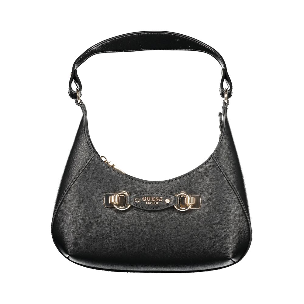 Guess Jeans Black Mimina Handbag – Faux Leather, Chic Design