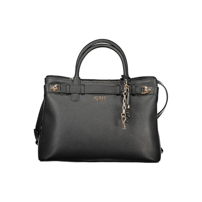 Guess Jeans Black Gregoria Handbag – Faux Leather, Chic Versatility