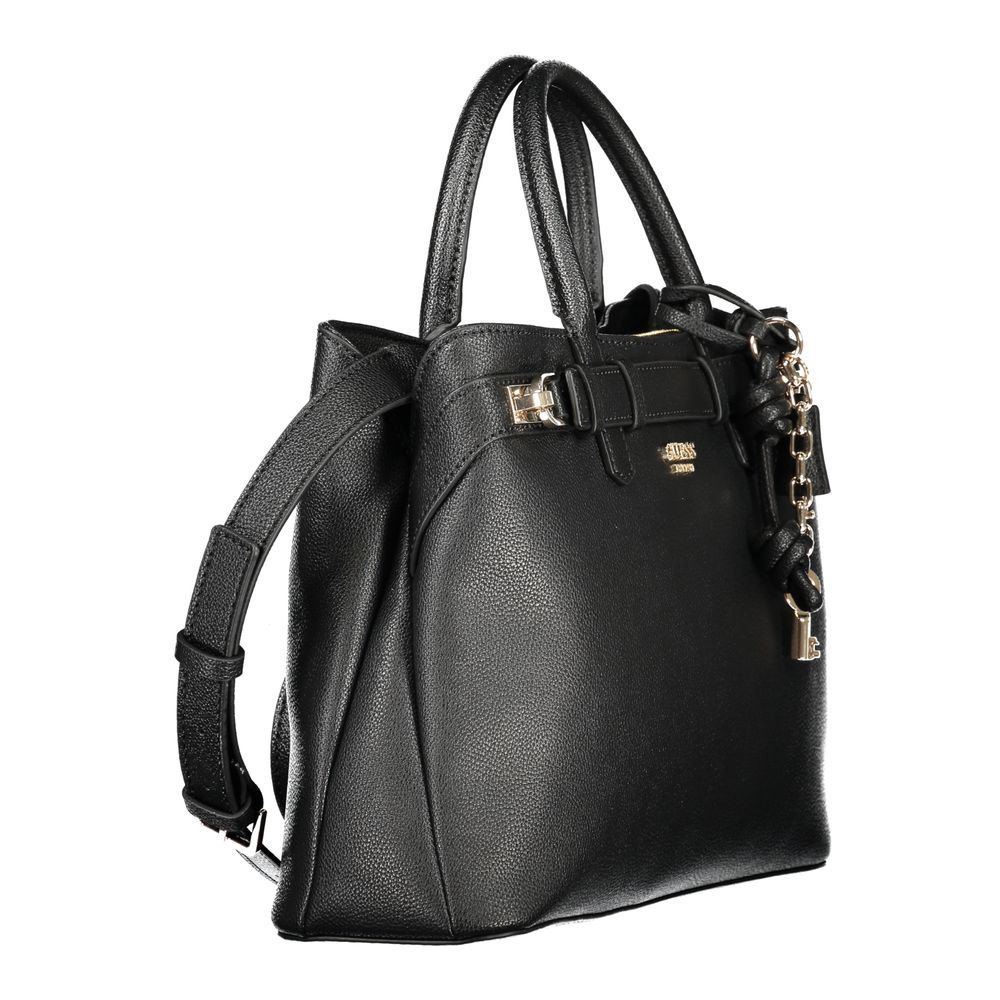 Guess Jeans Black Gregoria Handbag – Faux Leather, Chic Versatility
