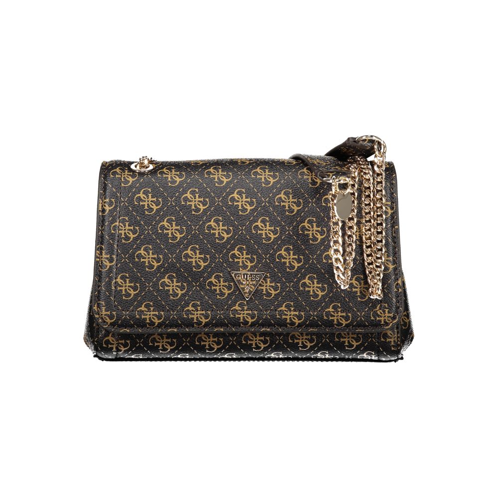 Guess Jeans Brown Noelle II Handbag – Faux Leather, Chic Multi-Compartment Design