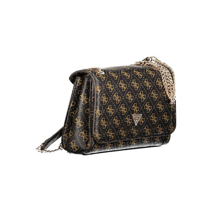 Guess Jeans Brown Noelle II Handbag – Faux Leather, Chic Multi-Compartment Design