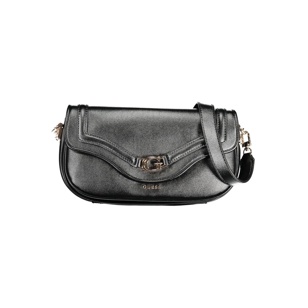 Guess Jeans Black Handbag – Faux Leather, Stylish Multi-Compartment Design