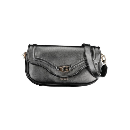 Guess Jeans Black Handbag – Faux Leather, Stylish Multi-Compartment Design