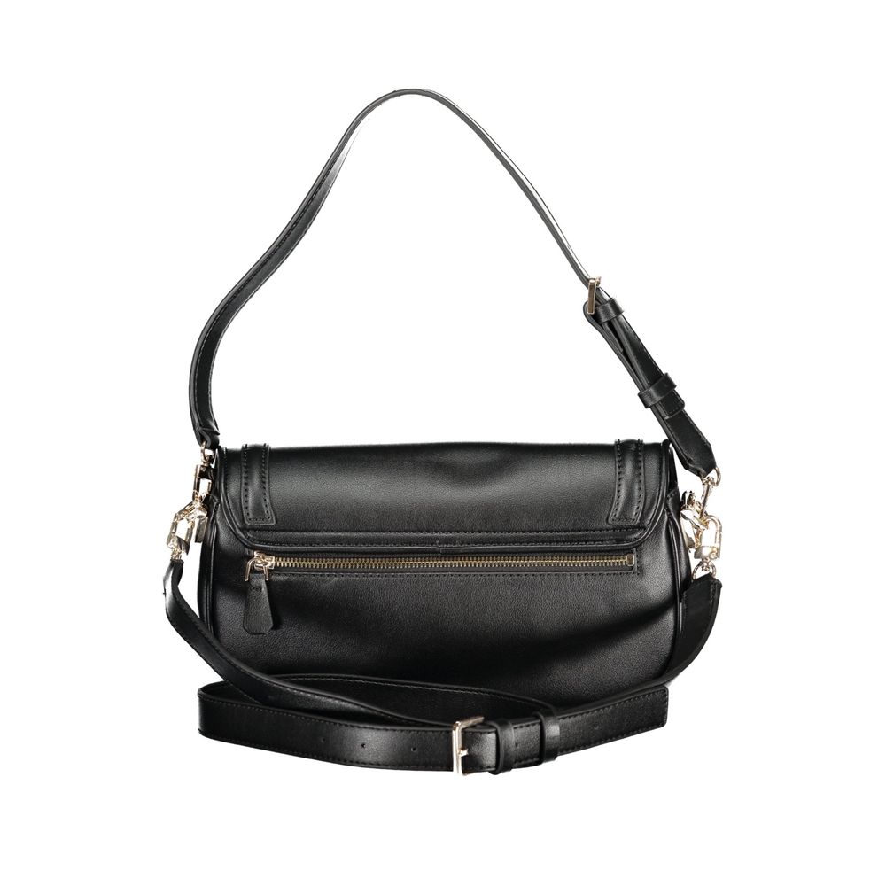 Guess Jeans Black Handbag – Faux Leather, Stylish Multi-Compartment Design