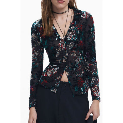 Desigual Black Polyester Shirt with Contrasting Details