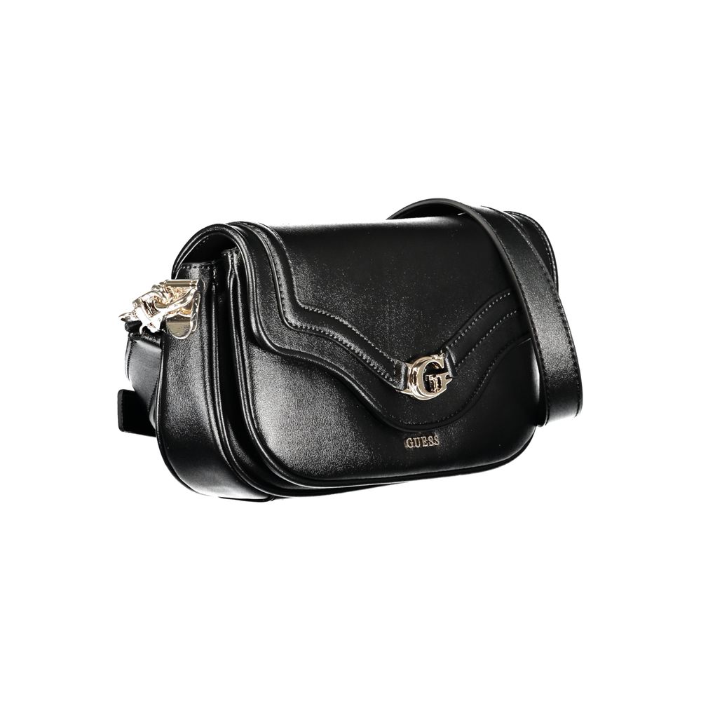Guess Jeans Black Handbag – Faux Leather, Stylish Multi-Compartment Design