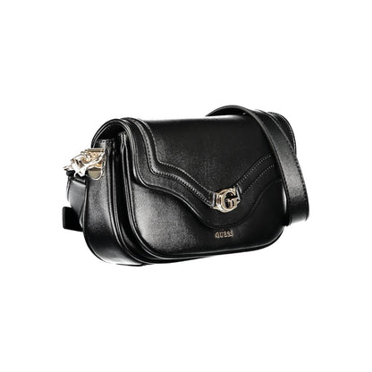 Guess Jeans Black Handbag – Faux Leather, Stylish Multi-Compartment Design