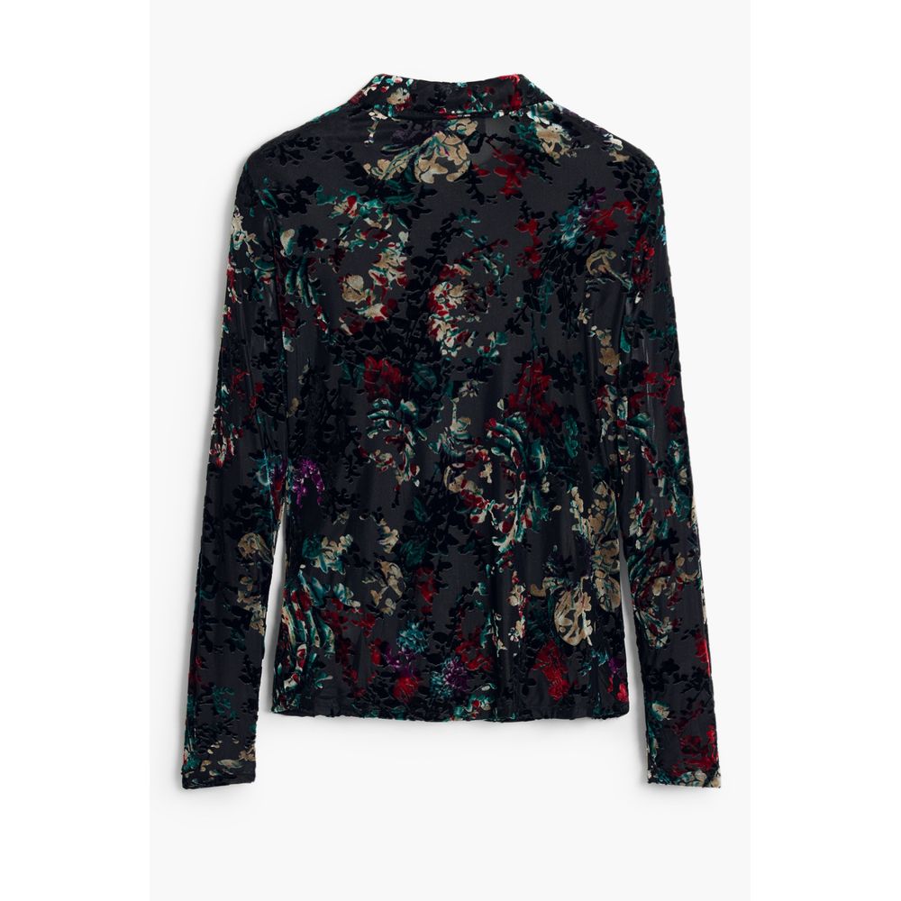 Desigual Black Polyester Shirt with Contrasting Details