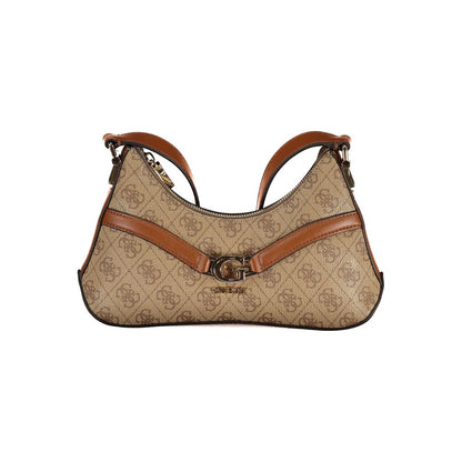 Guess Jeans Beige DEA Mini Handbag – Faux Leather, Stylish Shoulder Design