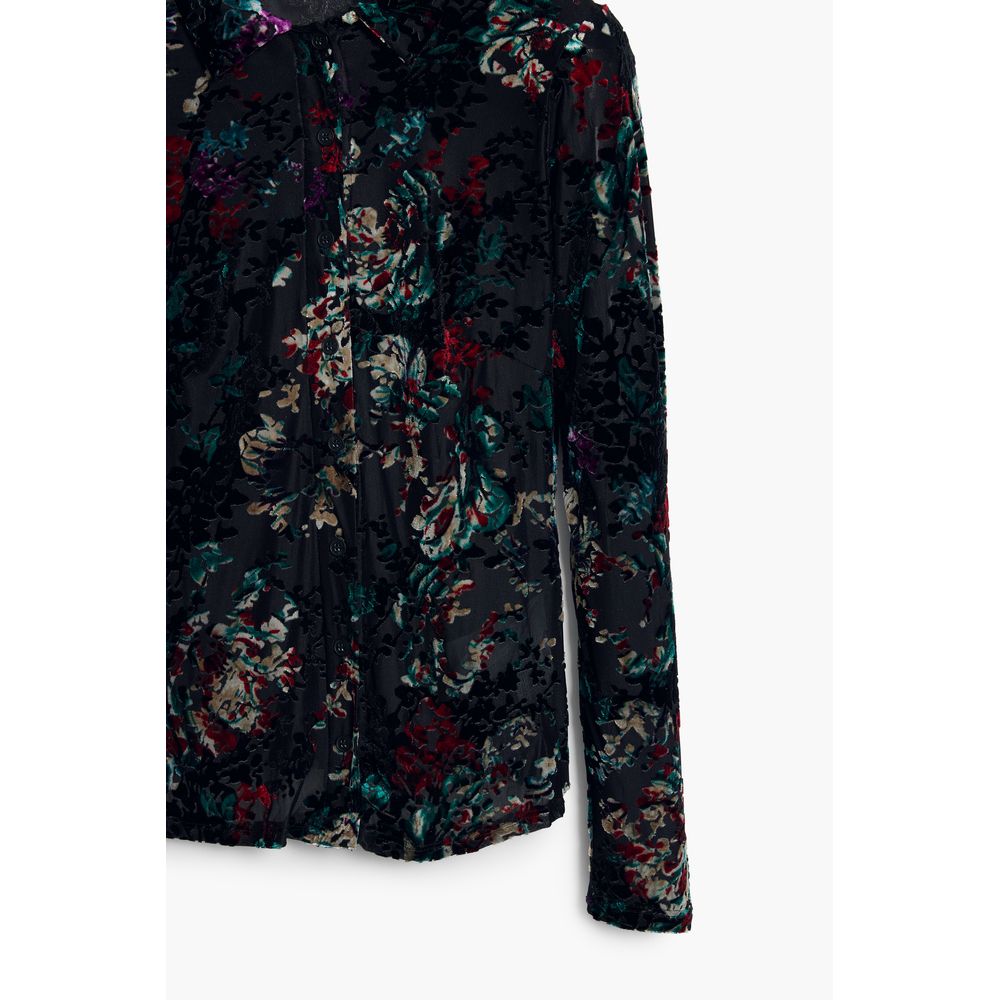 Desigual Black Polyester Shirt with Contrasting Details