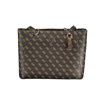 Guess Jeans Brown Noelle II Handbag – Faux Leather, Stylish Multi-Compartment Design