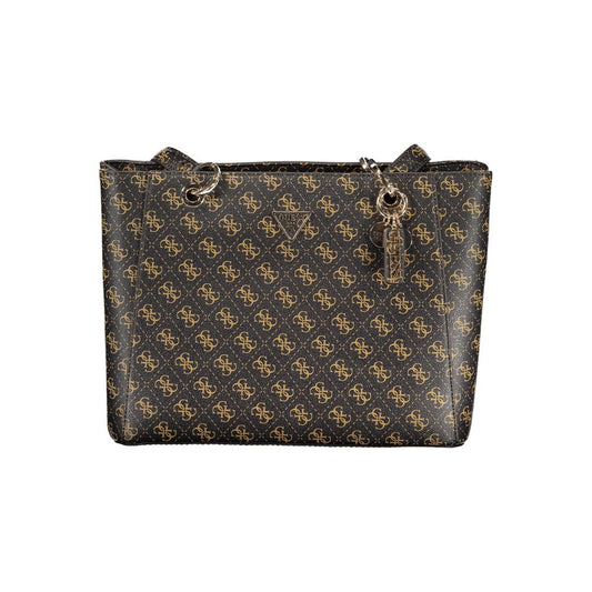 Guess Jeans Brown Noelle II Handbag – Faux Leather, Stylish Multi-Compartment Design