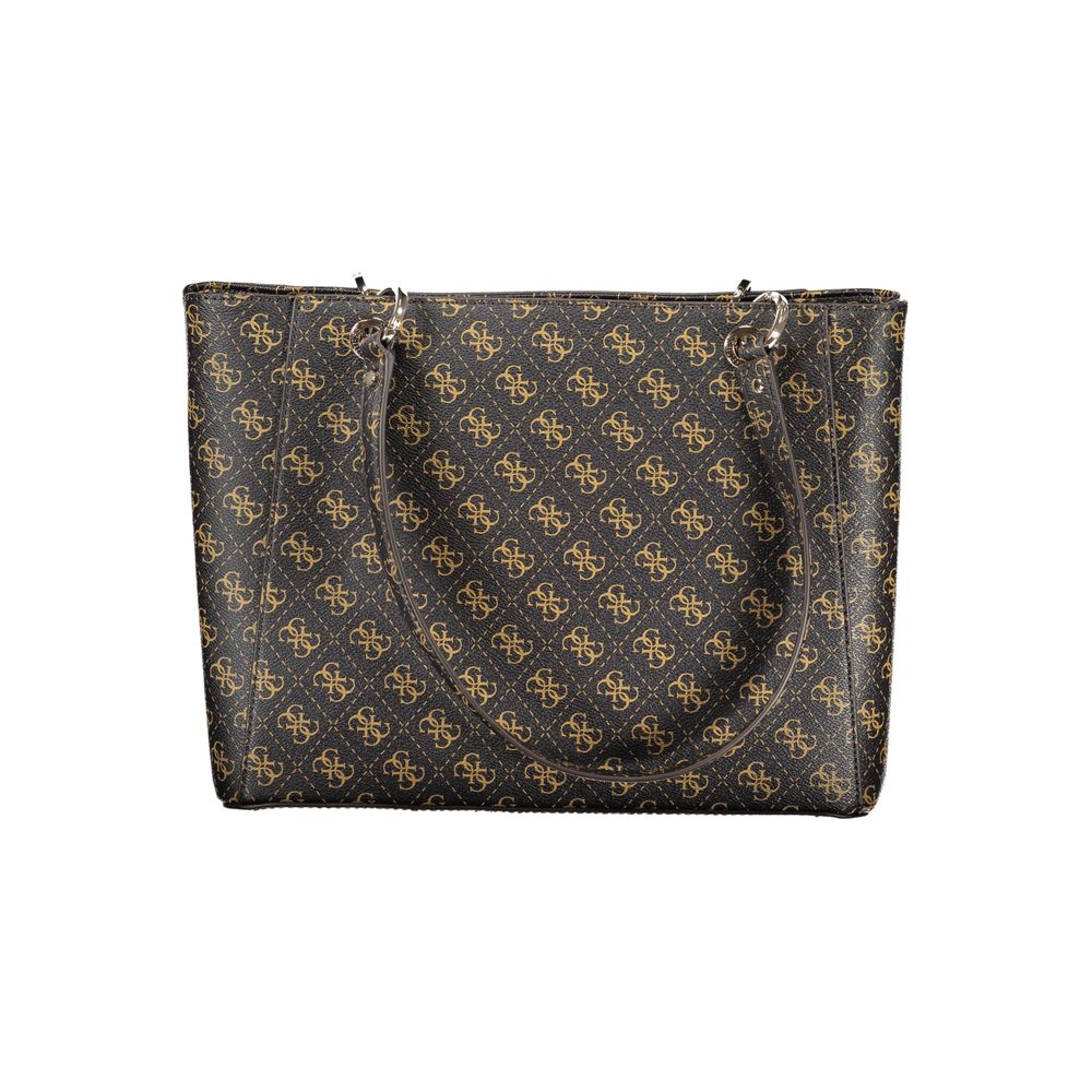 Guess Jeans Brown Noelle II Handbag – Faux Leather, Stylish Multi-Compartment Design