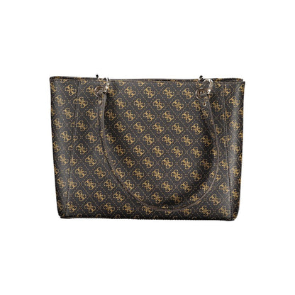 Guess Jeans Brown Noelle II Handbag – Faux Leather, Stylish Multi-Compartment Design