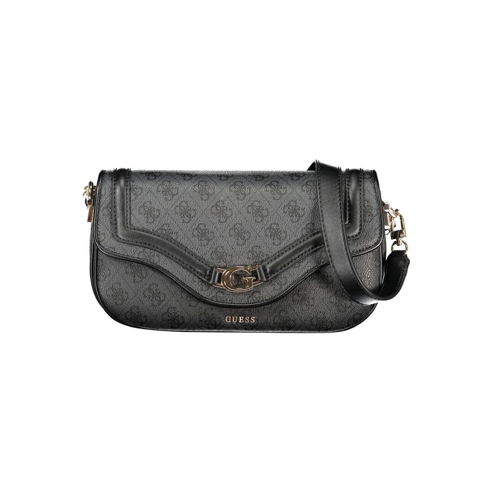 Guess Jeans Black DEA Handbag – Faux Leather, Stylish Multi-Compartment Design