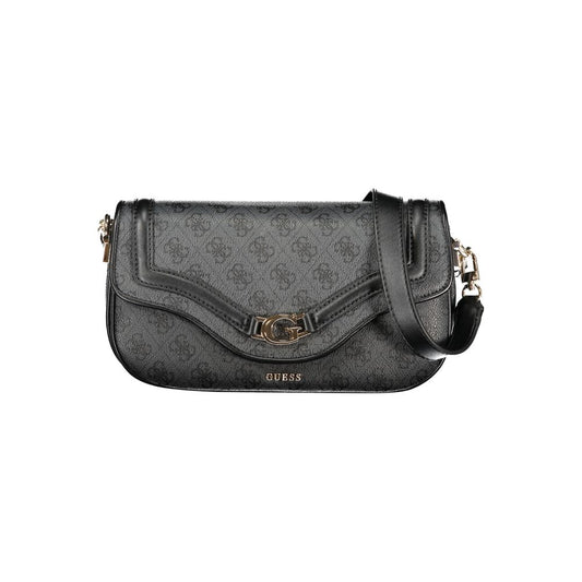 Guess Jeans Black DEA Handbag – Faux Leather, Stylish Multi-Compartment Design