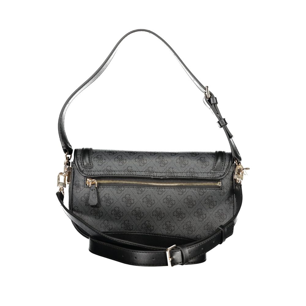 Guess Jeans Black DEA Handbag – Faux Leather, Stylish Multi-Compartment Design