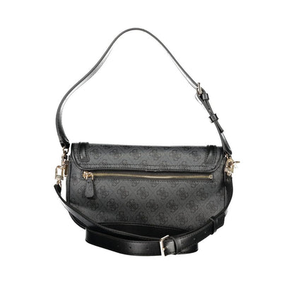 Guess Jeans Black DEA Handbag – Faux Leather, Stylish Multi-Compartment Design