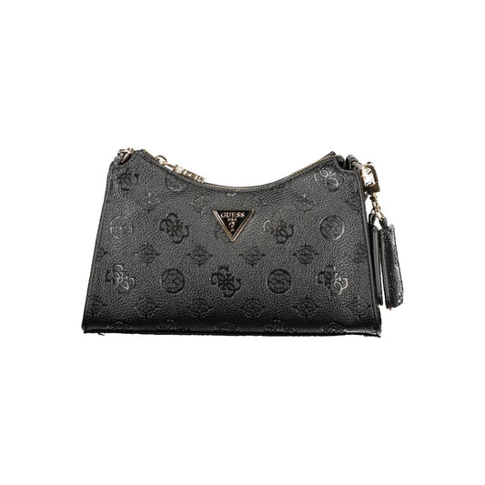 Guess Jeans Black CRESIDIA II Handbag – Faux Leather, Chic Multi-Pocket Design