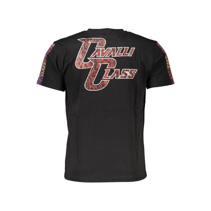 Cavalli Class Black Cotton T-Shirt: Elevate Your Everyday Wardrobe