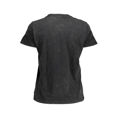 Desigual Black Cotton T-Shirt: Boldly Express Yourself