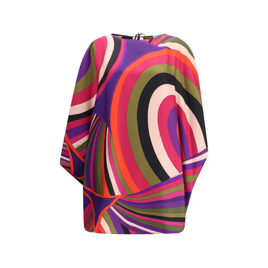 Emilio Pucci Silk Short Kaftan in Marmo Print