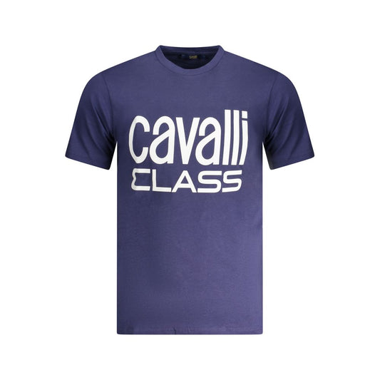 Cavalli Class Blue Cotton T-Shirt for Effortless Style