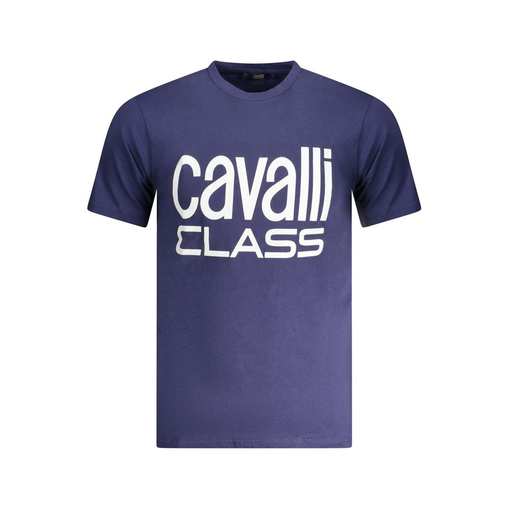 Cavalli Class Blue Cotton T-Shirt for Effortless Style