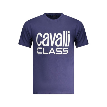Cavalli Class Blue Cotton T-Shirt for Effortless Style