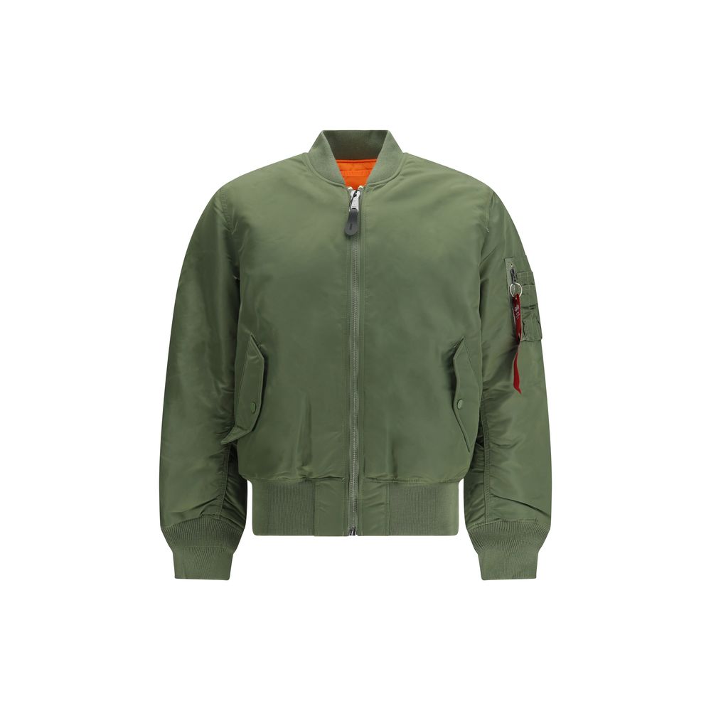 Alpha Industries Green & Orange Nylon Reversible Bomber Jacket