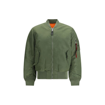 Alpha Industries Green & Orange Nylon Reversible Bomber Jacket