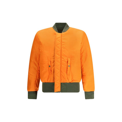 Alpha Industries Green & Orange Nylon Reversible Bomber Jacket