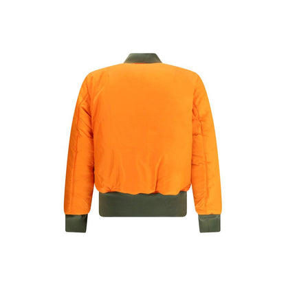 Alpha Industries Green & Orange Nylon Reversible Bomber Jacket