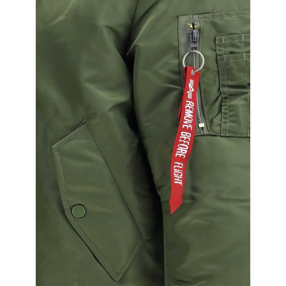 Alpha Industries Green & Orange Nylon Reversible Bomber Jacket