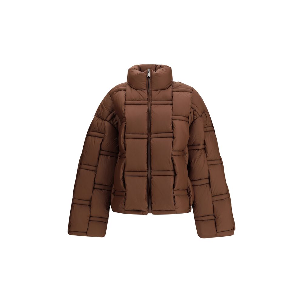 RAXXY Brown Nylon Coat - Architectural Down Jacket