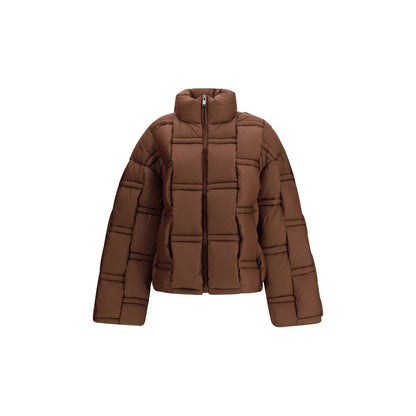 RAXXY Brown Nylon Coat - Architectural Down Jacket