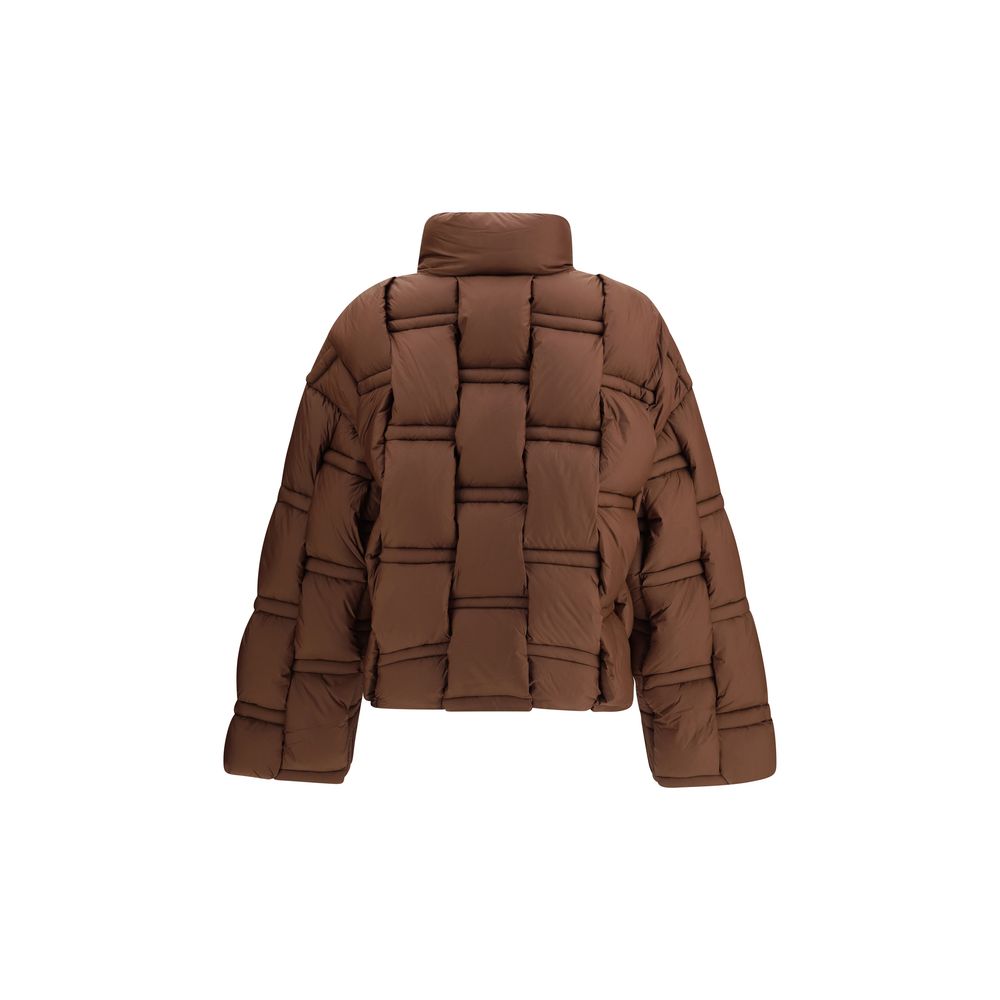 RAXXY Brown Nylon Coat - Architectural Down Jacket