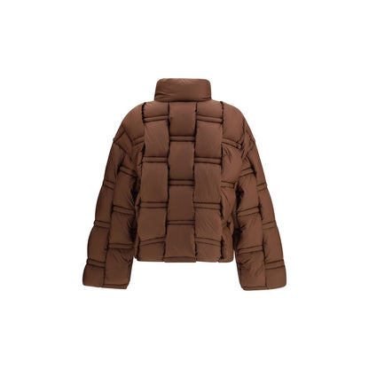 RAXXY Brown Nylon Coat - Architectural Down Jacket