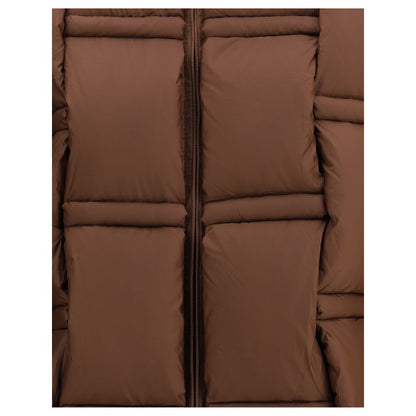 RAXXY Brown Nylon Coat - Architectural Down Jacket