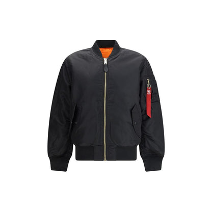 Alpha Industries Black & Orange Reversible Nylon Bomber Jacket